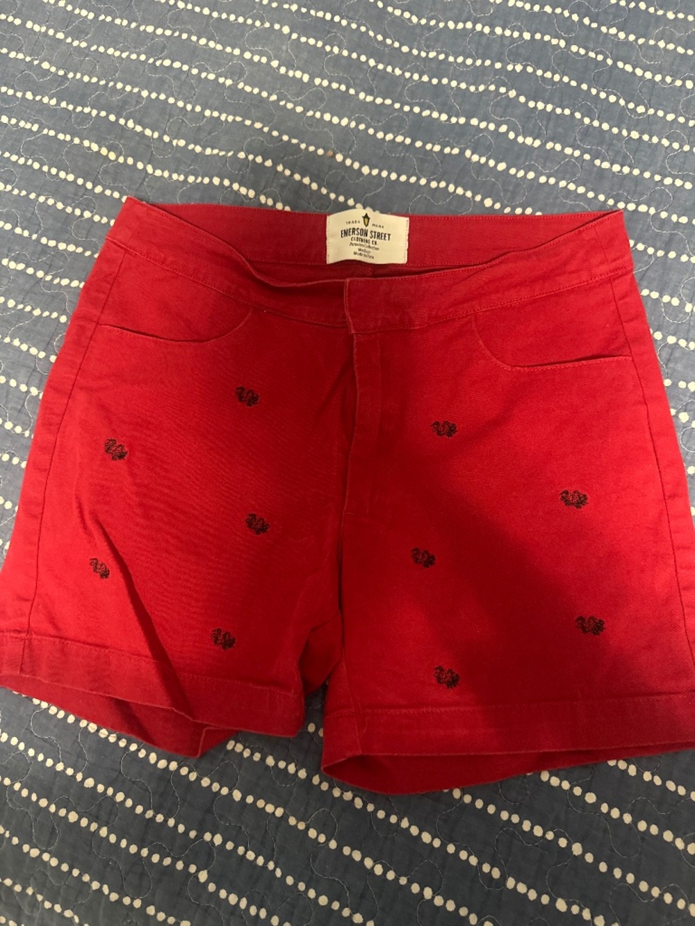 Shorts with embroidered gamecocks